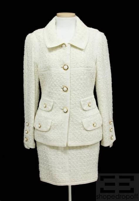 chanel camellia white coat.